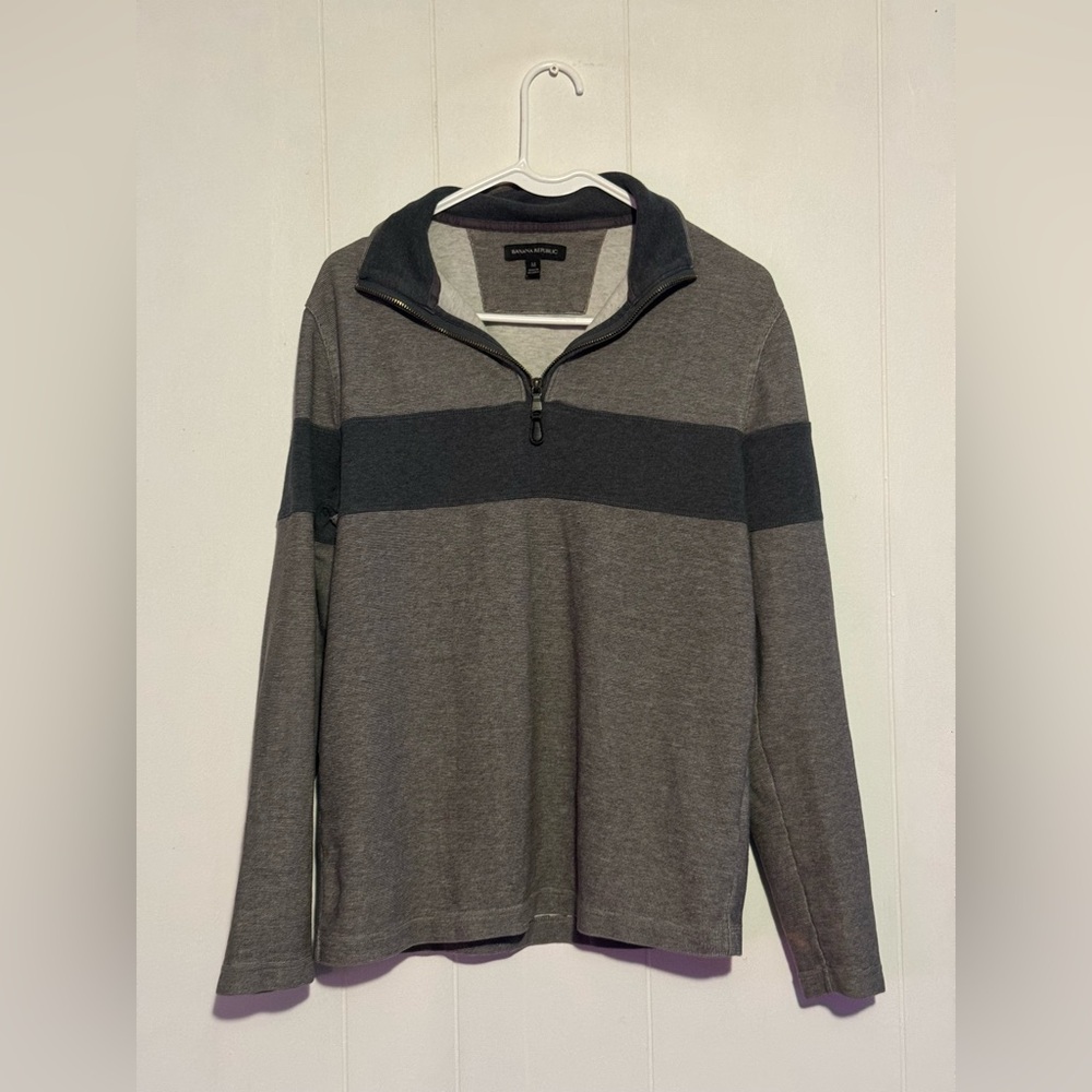Banana Republic Quarter-Zip Gray Sweater